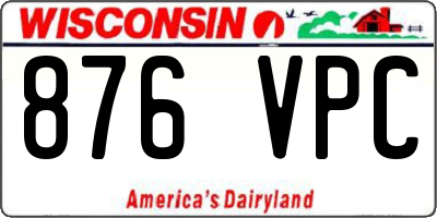 WI license plate 876VPC