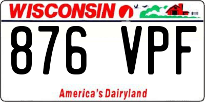 WI license plate 876VPF