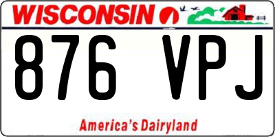 WI license plate 876VPJ