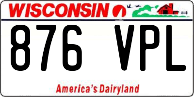 WI license plate 876VPL