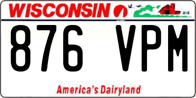 WI license plate 876VPM