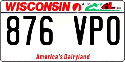 WI license plate 876VPO