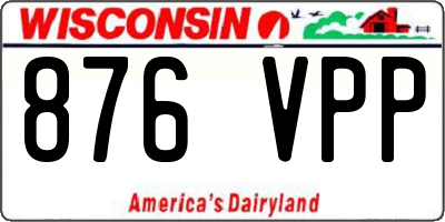 WI license plate 876VPP