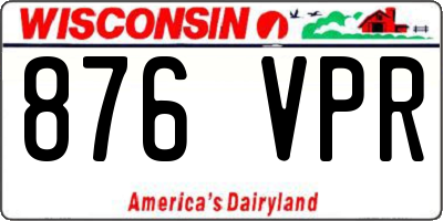 WI license plate 876VPR