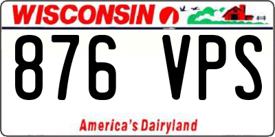 WI license plate 876VPS