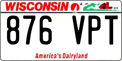 WI license plate 876VPT