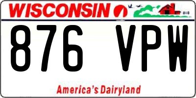 WI license plate 876VPW