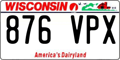 WI license plate 876VPX
