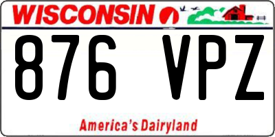 WI license plate 876VPZ