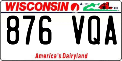 WI license plate 876VQA