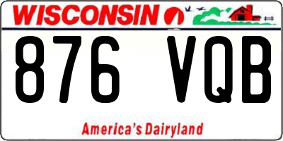 WI license plate 876VQB