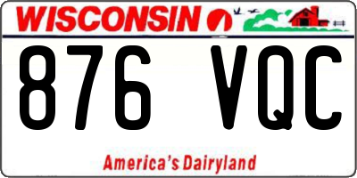 WI license plate 876VQC