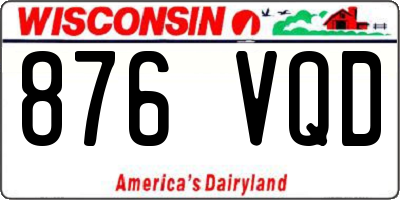 WI license plate 876VQD