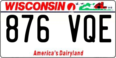 WI license plate 876VQE