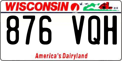 WI license plate 876VQH