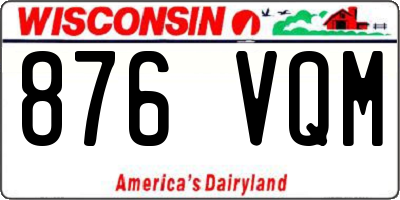 WI license plate 876VQM