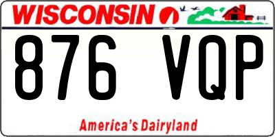 WI license plate 876VQP