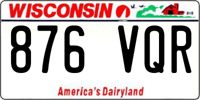 WI license plate 876VQR