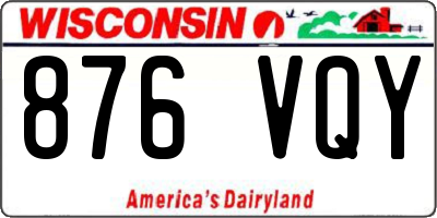 WI license plate 876VQY