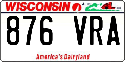 WI license plate 876VRA