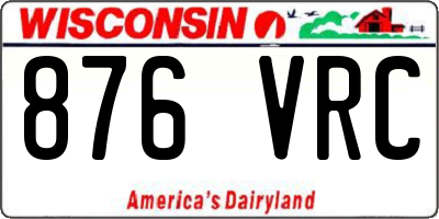 WI license plate 876VRC