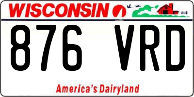 WI license plate 876VRD