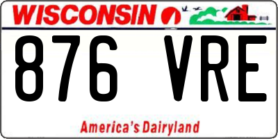 WI license plate 876VRE