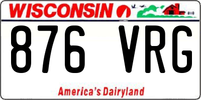WI license plate 876VRG