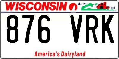 WI license plate 876VRK