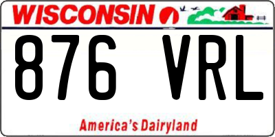 WI license plate 876VRL