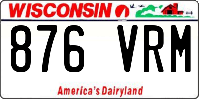 WI license plate 876VRM