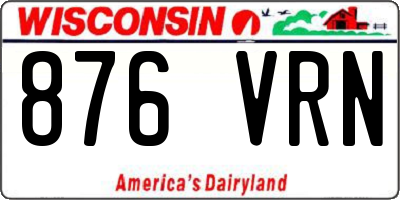 WI license plate 876VRN