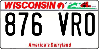 WI license plate 876VRO