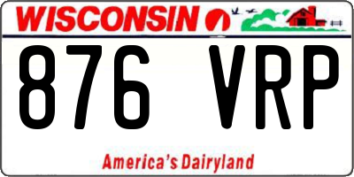 WI license plate 876VRP