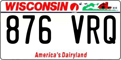 WI license plate 876VRQ