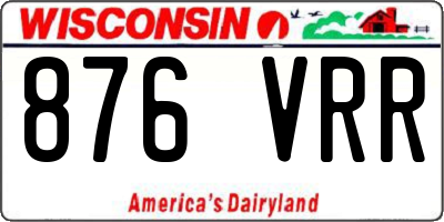 WI license plate 876VRR