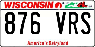 WI license plate 876VRS