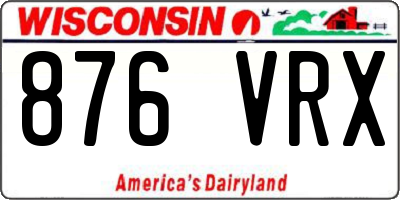 WI license plate 876VRX