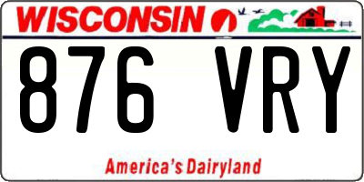 WI license plate 876VRY