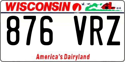 WI license plate 876VRZ