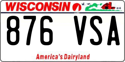 WI license plate 876VSA