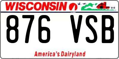 WI license plate 876VSB