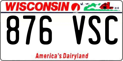 WI license plate 876VSC