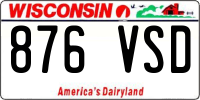 WI license plate 876VSD