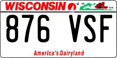 WI license plate 876VSF