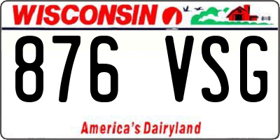 WI license plate 876VSG
