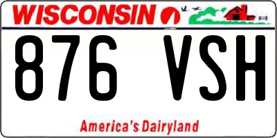WI license plate 876VSH