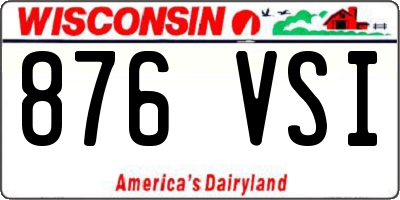 WI license plate 876VSI