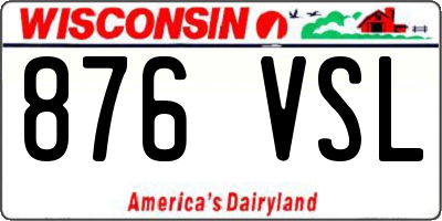 WI license plate 876VSL