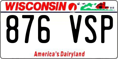 WI license plate 876VSP